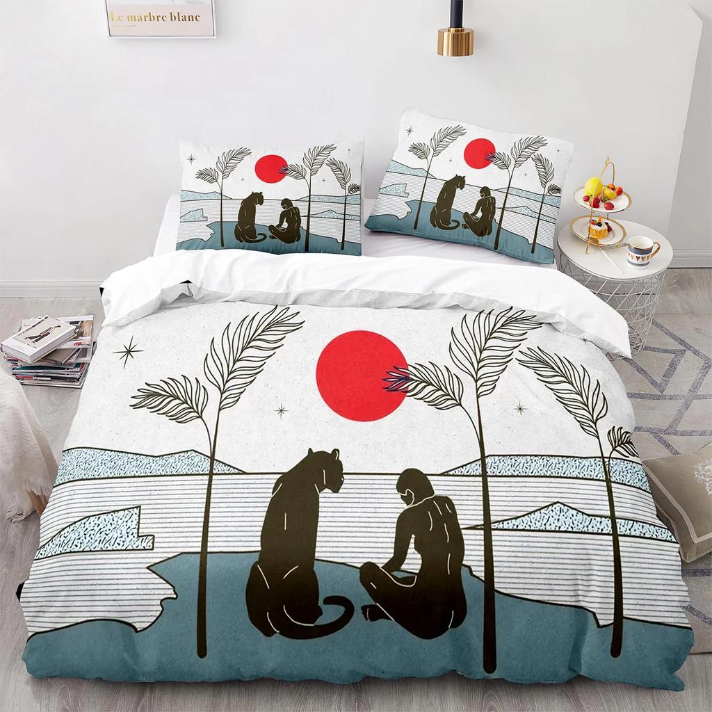 Leopard Duvet Cover King Queen Size Black Panther Bedding Set For Teens Boys Men Cheetah Quilt Cover Wild Animal Comforter Cover