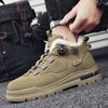 Módní zimní pánské boty s kožešinou Pohodlné pracovní boty Pánské teplé kožené boty Ručně vyráběné Vodotěsné kotníkové boty Protiskluzové boty s vysokým svrškem