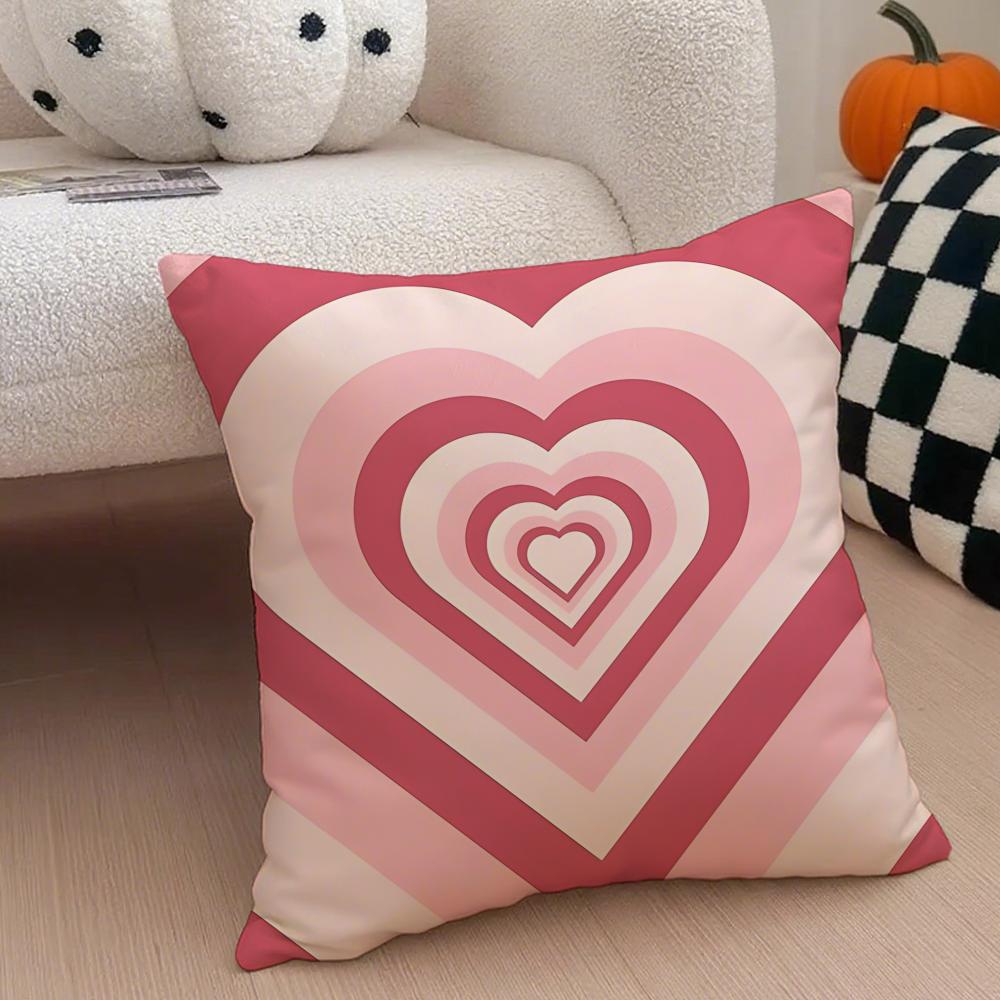 Heart Shape Cushion Cover Throw Pillow Cover Hidden Button Durable Polyester Chair Cushion