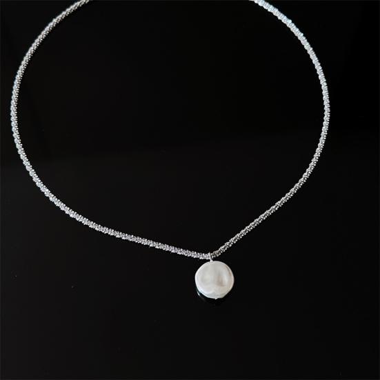 Women Necklace Faux Pearl Charm Adjustable Length Pendant Necklace Lightweight Exquisite Design Necklace Jewelry Gift
