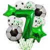 1 rinkinys helio folijos globos futbolo balionai gimtadienio vakarėlio dekoracijos vaikams berniukui 32 colių žalio numerio kamuoliuko futbolo sporto reikmenys 