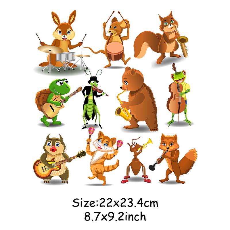 

Железные переводные нашивки с мультяшными животными, 11 шт./лот, наклейки для одежды, моющиеся парчи A-уровня