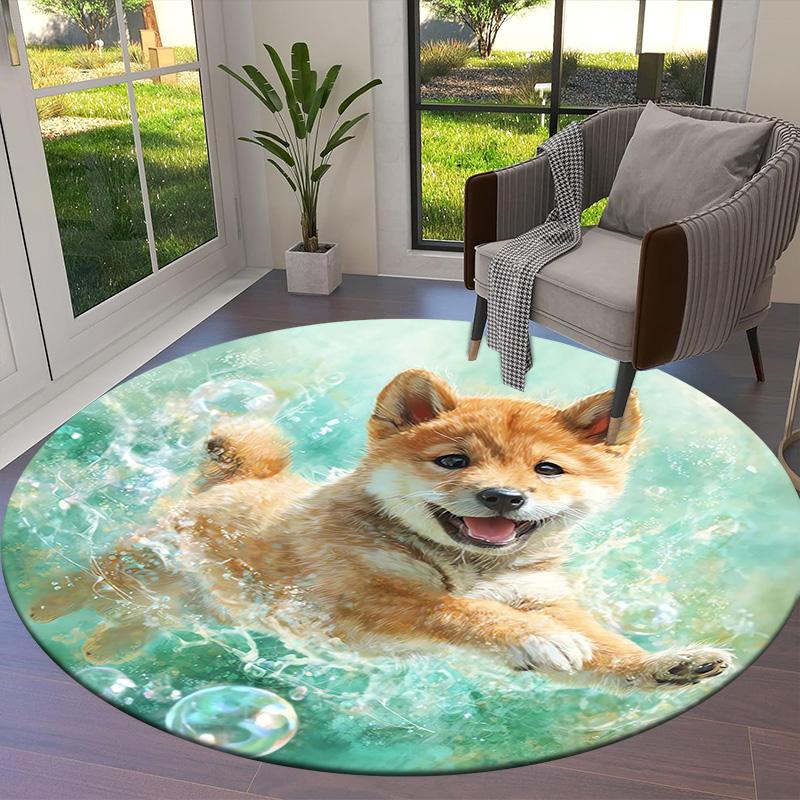 Vortex Crossing Gate Runder Bereichsteppich, Teppich für Wohnzimmer Schlafzimmer Sofa Spielzimmer Dekor, Rutschfeste Bodenmatte