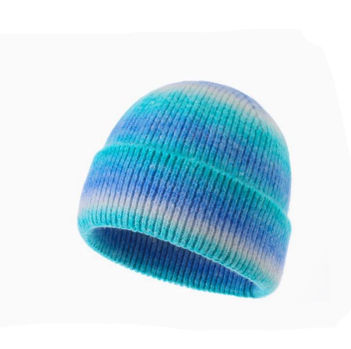 Jacquard Knitting Beanie Cap with Custom Tie-dyeing Cold Protection for Women