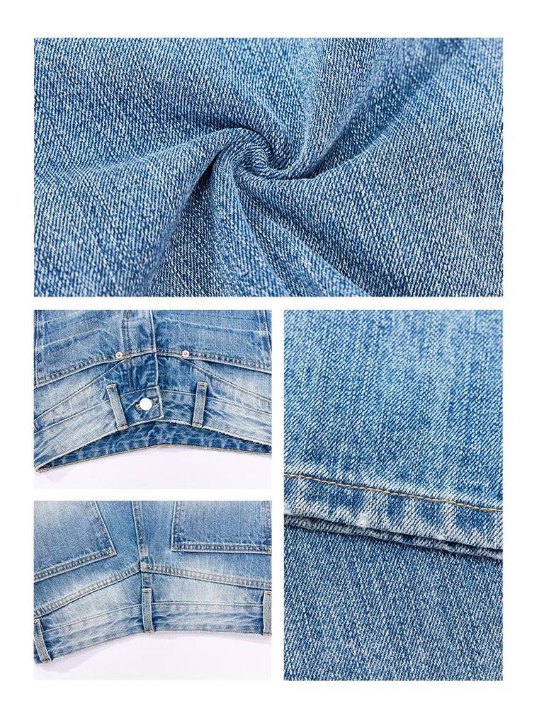 Women's Textured Distressed Denim Jeans: Loose Fit, Wide-Leg, Floor-Length, New Spring/Autumn 2026 Style.