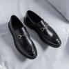 Frühlings- und Herbstlederschuhe Herren Retro Business Anzug Freizeit Glänzend Kleine Lederschuhe Faul Ein Pedal 85136-R