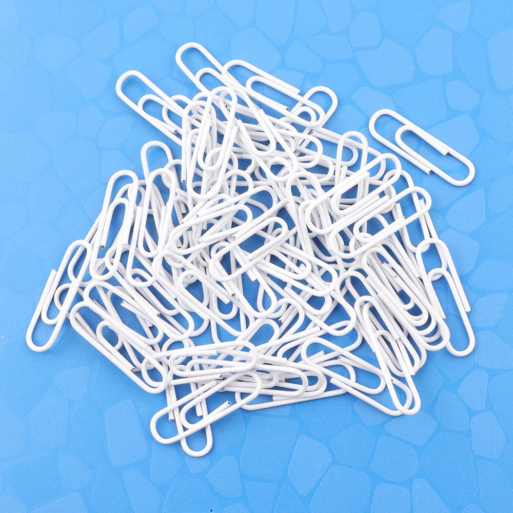 Student Office Anti-Rust Plastic-Coated Metal Paper Clips, 28mm White Binder Clips for Desktop Organization (Bulk Pack) 28mm серебряный
