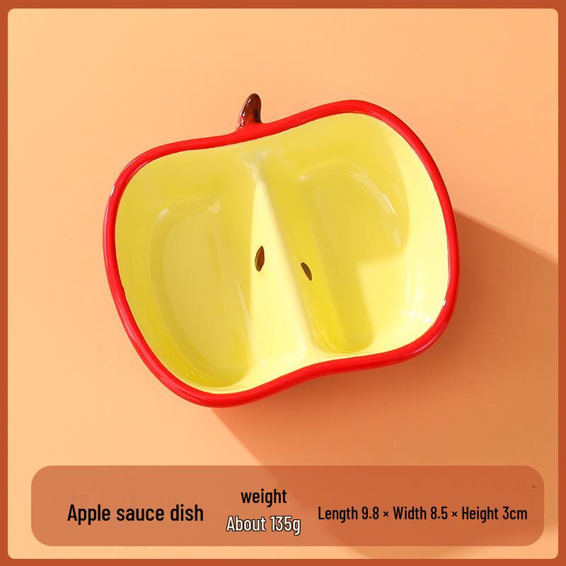 Ceramic Compartmentalized Snack & Condiment Dish, Cute Hot Pot Fruit & Vegetable Bowl