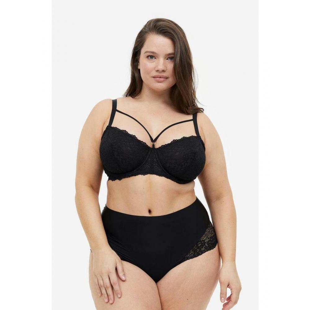 

H M no pad underwire lace bra black 1118181001