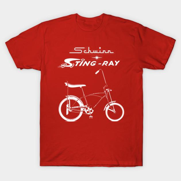 Men Black Print T-shirt Schwinn Sting-Ray With Bike No-Cut Transfer Paper Print Cotton Tshirt 3XL красный