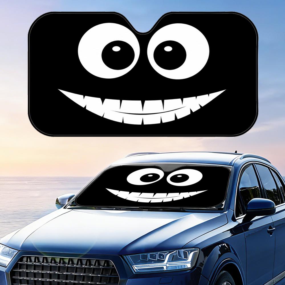 Funny Cute Eye Sun Visor Foldable Universal Car Windshield Sun Shade UV Protection Heat Insulation Foldable Cover