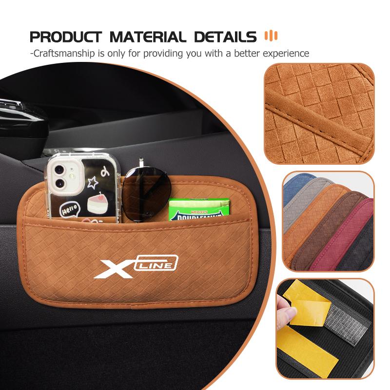 BBEC3 Leather Car Styling Hanging Phone Protector Bag Door Side Pocket Storage Accessories For KIA Xline Sportage Optima Ceed Soul
