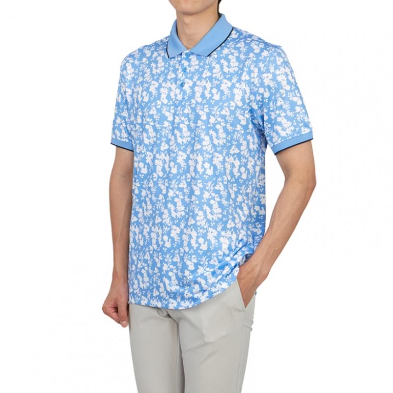 Zipore Golfwear Men S Collar ShorT Sleeve T ShirT g4mS23k061 Cielo