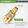 10 Pcs Extended 1/2" Press X 1/2" PEX Crimp Coupling, Lead-Free 1/2 Inch Press Fittings Brass Adapter for Quick Connection of Copper Tube and PEX-B