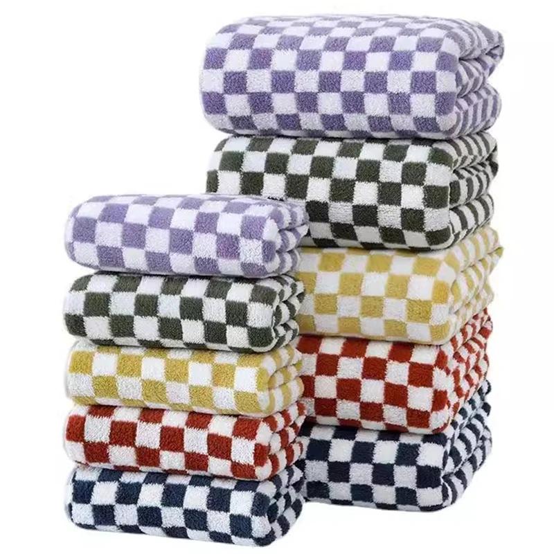 

1/2 шт. Многоцветное полотенце в клетку, полотенце из гребенного хлопка, мягкое, впитывающее, для кухни, ванной комнаты, отеля, мягкая ткань для очистки, нежная к коже 75x 35cm&1pc
