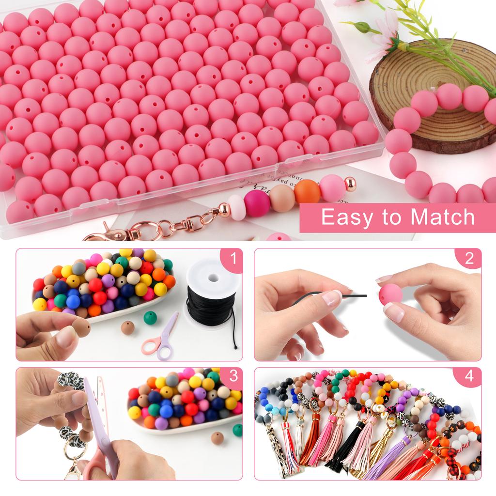50Pcs/lot 9/12/15mm Loose Beads Silicone Round Beads Pearl Beads Food Grade For Jewelry Making DIY Handmade Accessories