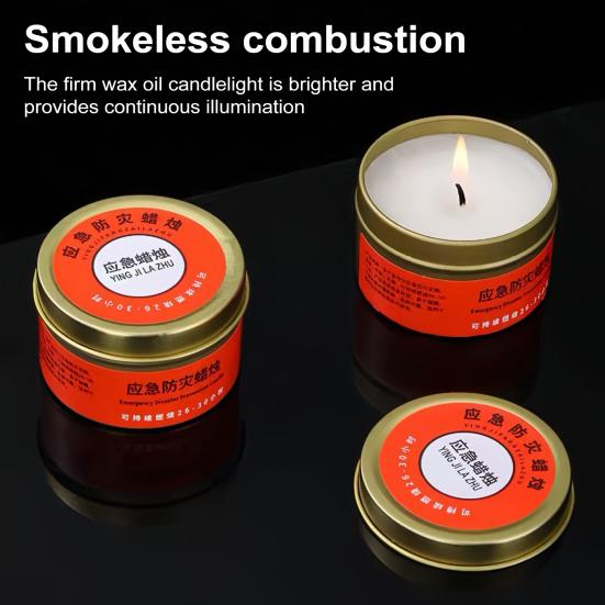 Emergency Candle 30 Hours Smoke-Free Odorless Survival Candle Windproof Emergency Disaster Prevention Candles for Power Outages Camping