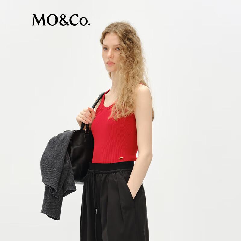 MO&Co. Débardeur sans coutures en mélange de soie à col en U