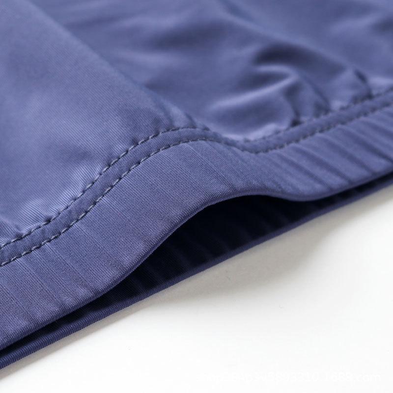 Men's Ice Silk Underwear Flat Corner Breathable Solid Color Ultra-thin Transparent Low Waist Sexy Men's Four Corner Underwear