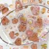 4Sheets Kawaii Cute Capybara Frosted Stickers Cartoon Diary Decoration Scrapbooking Journal Stickers Aesthetic Stationery School