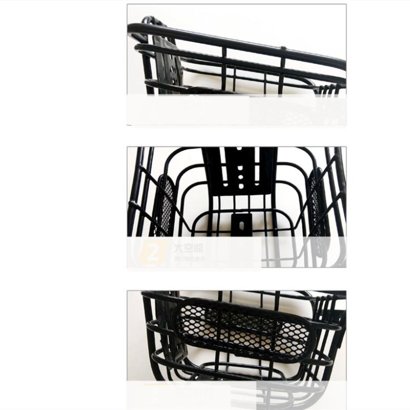 55KW8ME Children Cuboid Steel Wire Front Black Basket Bike Accessories Bicycle Mountain Bike