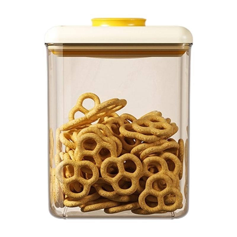 Штабелируемый кухонный контейнер для хранения Крышка с прижимом Технология вакуумной герметизации Компактные конструкции для сохранения продуктов жёлтый