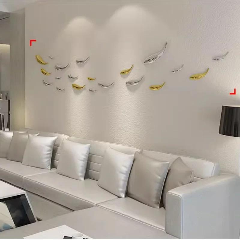 Creative 3D Wall Decorations Fish Living Room TV Background Wall Sofa Pendant Senior Wall Decoration Fish Home Decorations