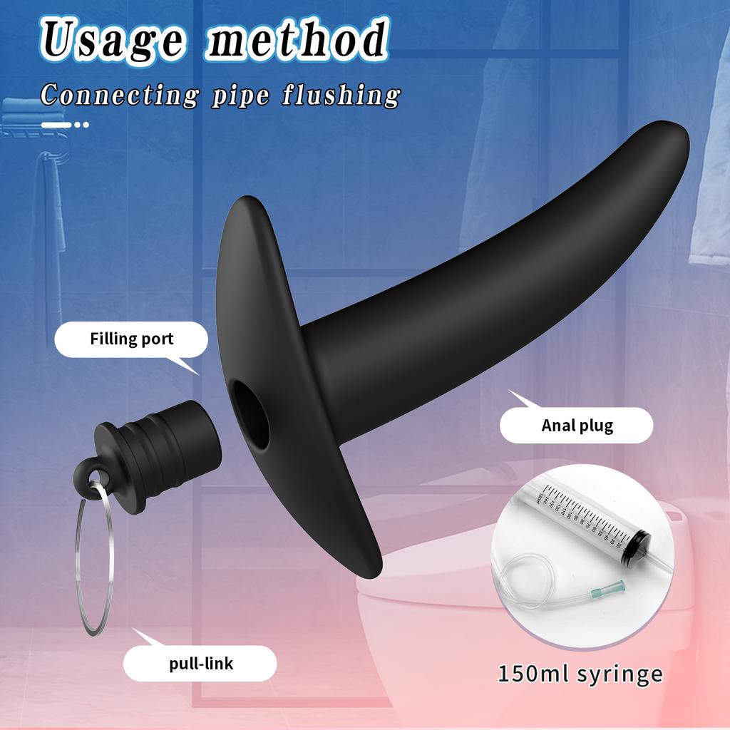 New Tunnel Anal Butt Plug Stretcher,with Stopper Hollow Analplug Enema Butplug,Vagina Ass Anus Dilator, Sex Toys for Couples