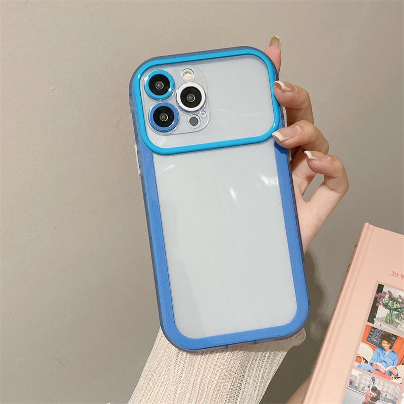Candy Color Clear Camera Lens Protection Phone Case For Iphone 13 12 Pro Max 11 X Xr Xs Max 13 Shockproof Silicone Cover Coque