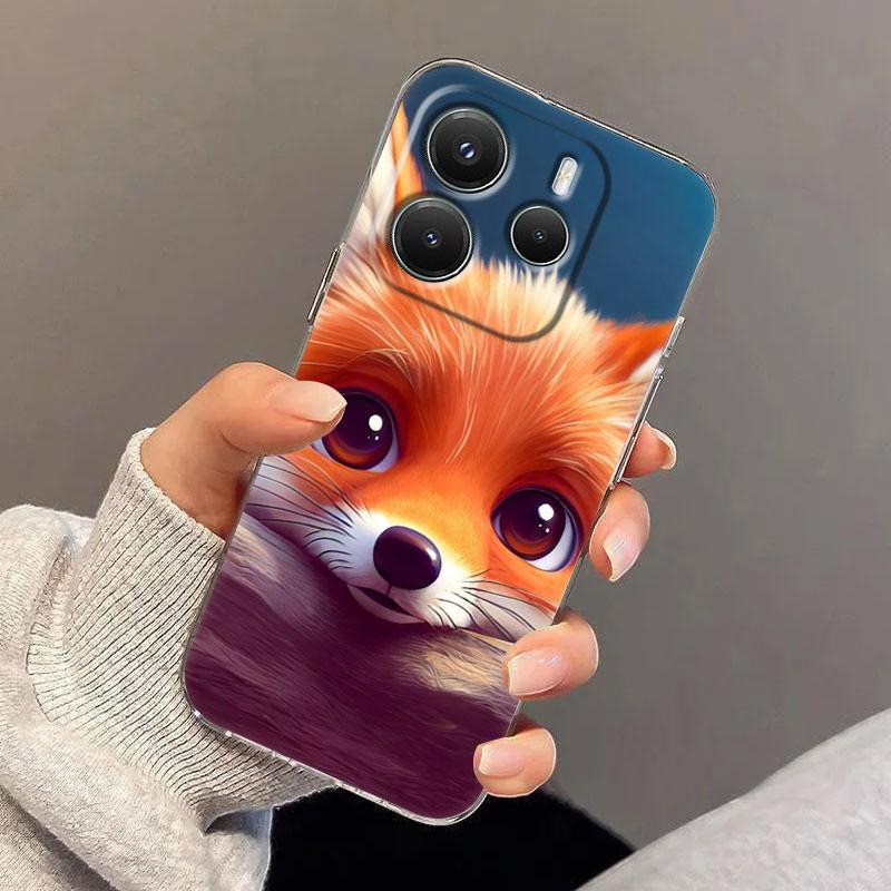 

Cute Fox Baby Phone Case For Xiaomi Redmi 14C 13C 12C 10C Back Cover for Redmi Note 14 13 12 11 10 9 8 Pro Plus 4G 5G Clear Case Redmi 10