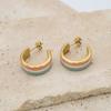 Stylish And Simple Titanium Steel Ear Jewelry Women'S Niche Design Color Dripping C-Shaped Earrings High-End Light Luxury