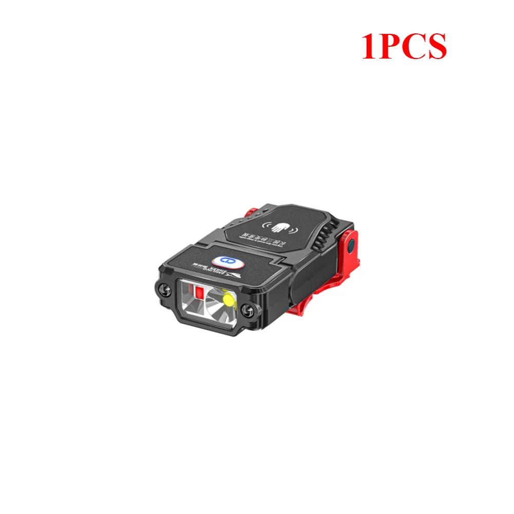 

1-10pcs LED Sensor Headlamp USB Rechargeable Hat Clip Cap Light Torch Camping Headlamp Work Light For Hiking Fishing Headlight