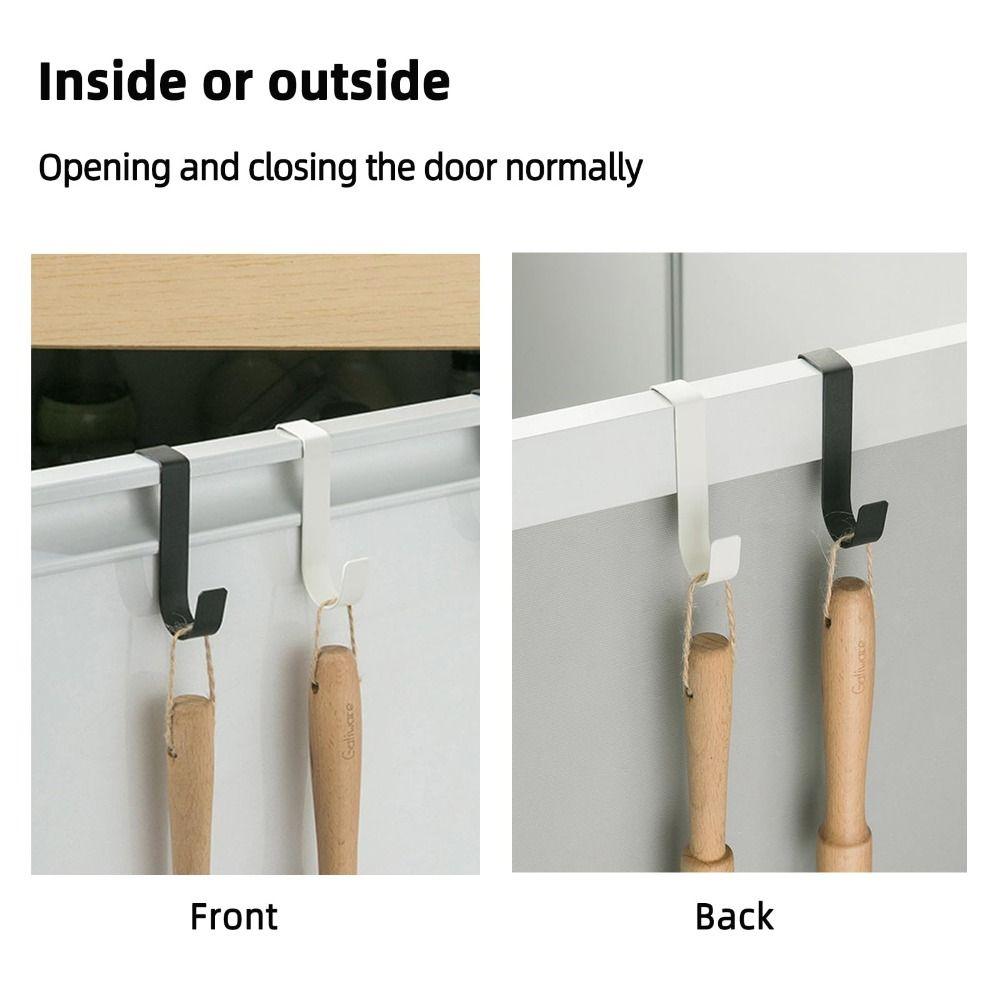Stainless Steel Over Cabinet Door Hook J Shape Heavy Duty Coat Towel Hook No Drill Space Saving Cabinet Door Hanger Laundry Room