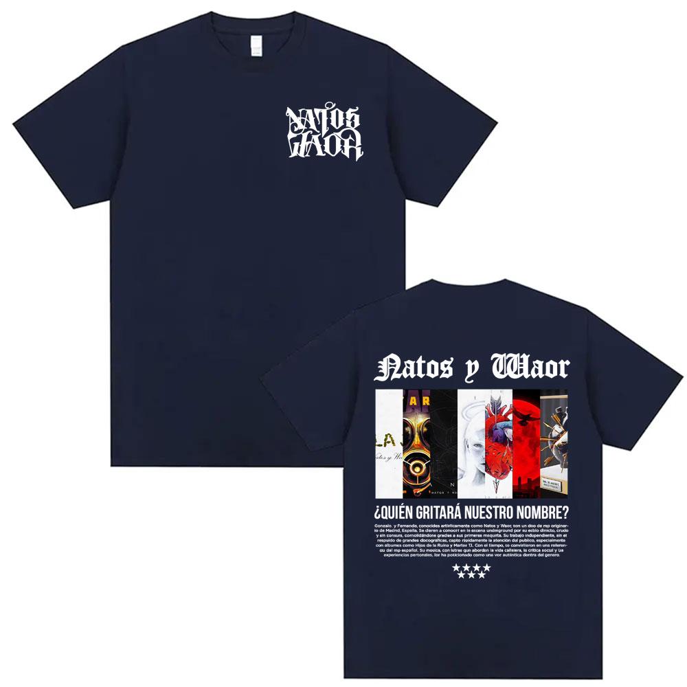 Rapper NATOS WAOR Tour Album 2025 Cover T Shirts Men Fashion Summer Hip Hop Pop Music T-shirt Male O-Neck Comfort Cotton T Shirt