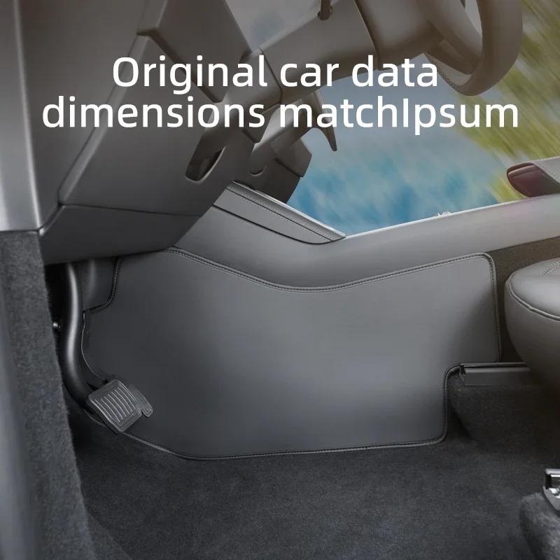 For Tesla Model Y Juniper Model 3 Highland Center Control Side Anti-kick Pad Leather Anti Fouling Pad Foot Mat Car Accessories