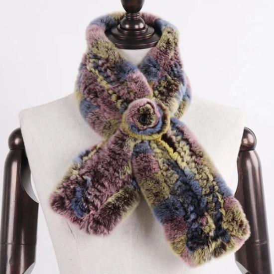 Winter Women Real Rex Rabbit Fur Scarf Natural Warm Soft Rex Rabbit Fur Muffler Lady Genuine Rex Rabbit Fur Scarves