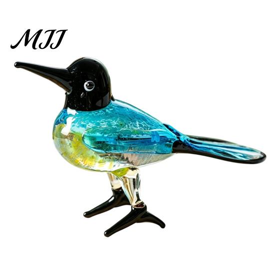 Crystal Glass Bird Collectibles Hand Blown Figurines, Colorful Mini Statues, Art Unique Crafts for Shelves Animal Ornaments Tea Table Bookshelf