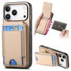 For iPhone 17 Pro Case with Card Holder Kickstand Leather Back Cover
