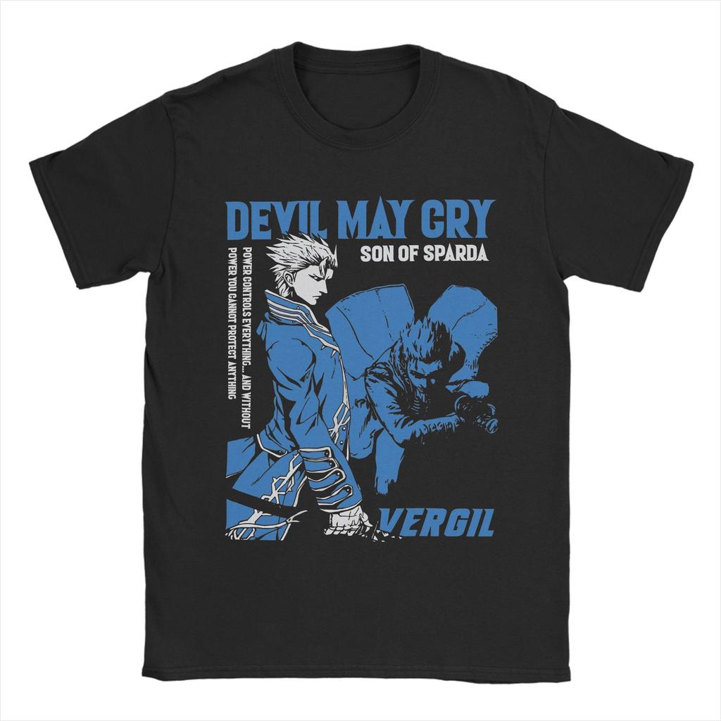 Virgil Devil May Cry DMC3 T Shirts for Men Cotton Vintage T-Shirts Round Collar  Tees Short Sleeve Clothing Gift