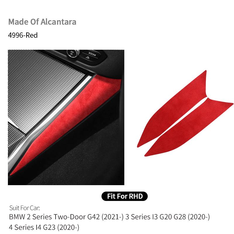 For BMW 2er Two-Door G42 3er I3 G20 G28 4er I4 G23 Center Console Side Trim Sticker Made of Alcantara Car Interior Accessories rlpf46