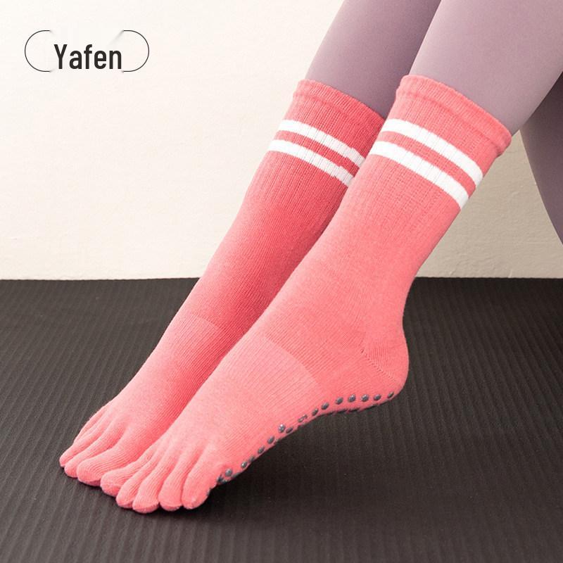 

Women s Summer Non-Slip Yoga Socks: Thin, Mid-Calf Cotton Socks for Pilates One Size