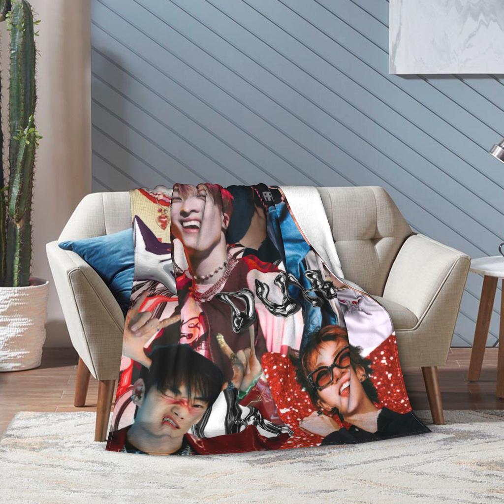 Super Soft DUH! P1Harmony Kpop Music Album Throw Blanket Premium Fleece Flannel Bed Blanket Cozy Warm Blankets All Season Use