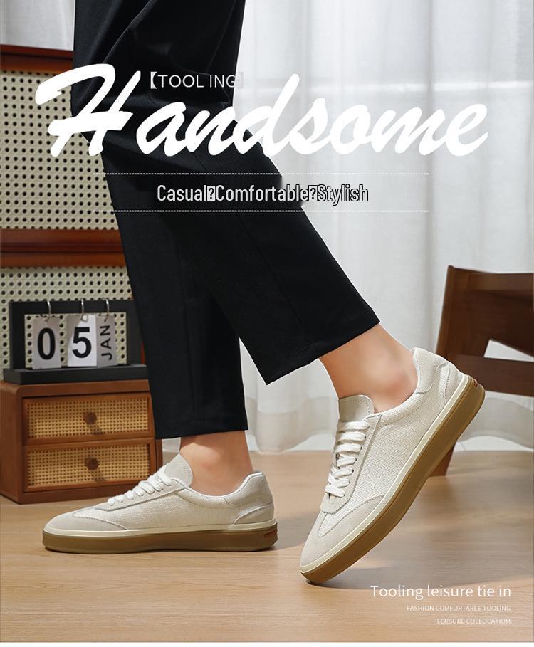 2026 Suede Cowhide Retro Men's Casual Shoes - Lightweight Linen Luxury German Trainer