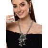 Latest Stylish Design Fancy Traditional Oxidised Silver Necklace Jewellery Set for Women