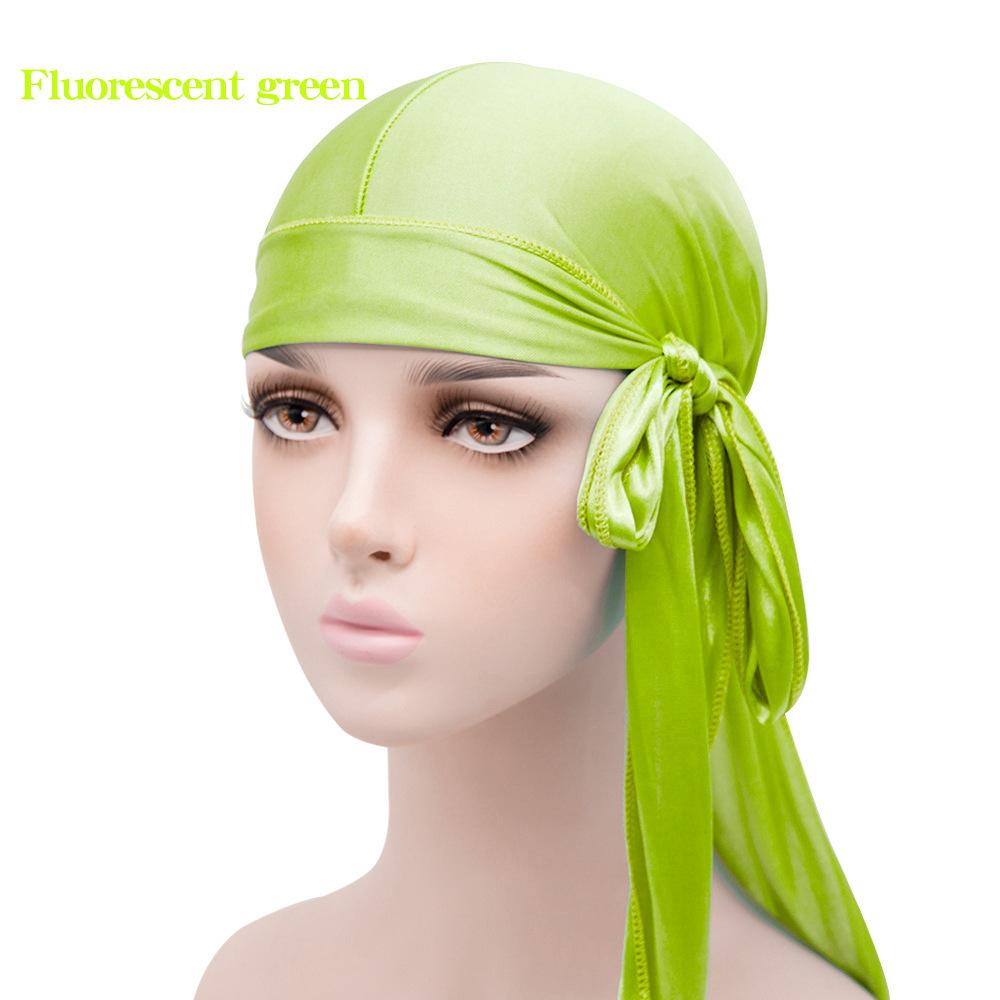 Unisex Adult Long Tail Satin Doo Rag Durag Bandanas Cap Pirate Hat Turban Men Hip Hop Headband Biker Headwrap Women Headwear