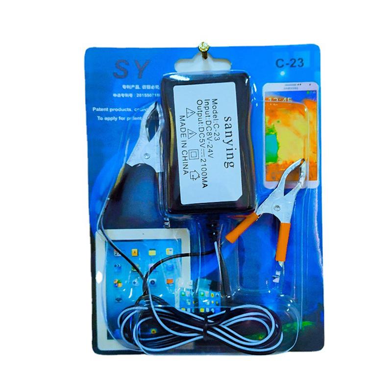 High Performance Dc Converter With Battery Clip 5V 3 Usb Port Dc Power Adapter Buck Charging Module For Phone Tablets
