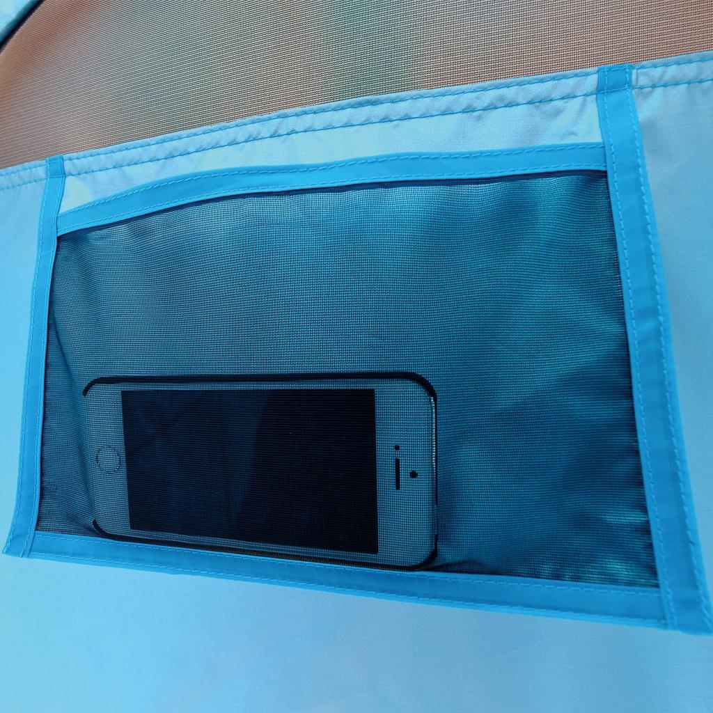 BUNDOK NT-51UV UV Private Tent, 1-Person, with Changing Room, Disaster Preparedness, and Toilet, Blue