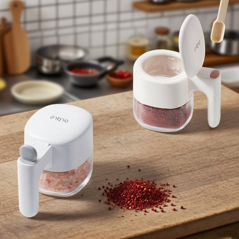 Self-opening Lid Seasoning Box Household Salt Jar Monosodium Glutamate Portioning Bottle Storage Box