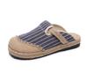 2025 Spring/Summer New Cotton Linen Striped Slippers - Fresh, Casual Design