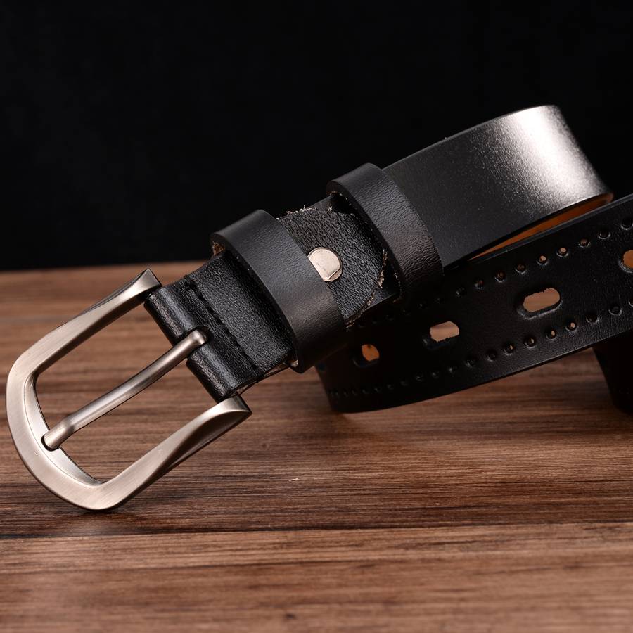 Women's Leather Belt Female Strap Waistband Hollow Out Belt Pin Buckle Length:95-110cm Black\Red\Coffee\Orange